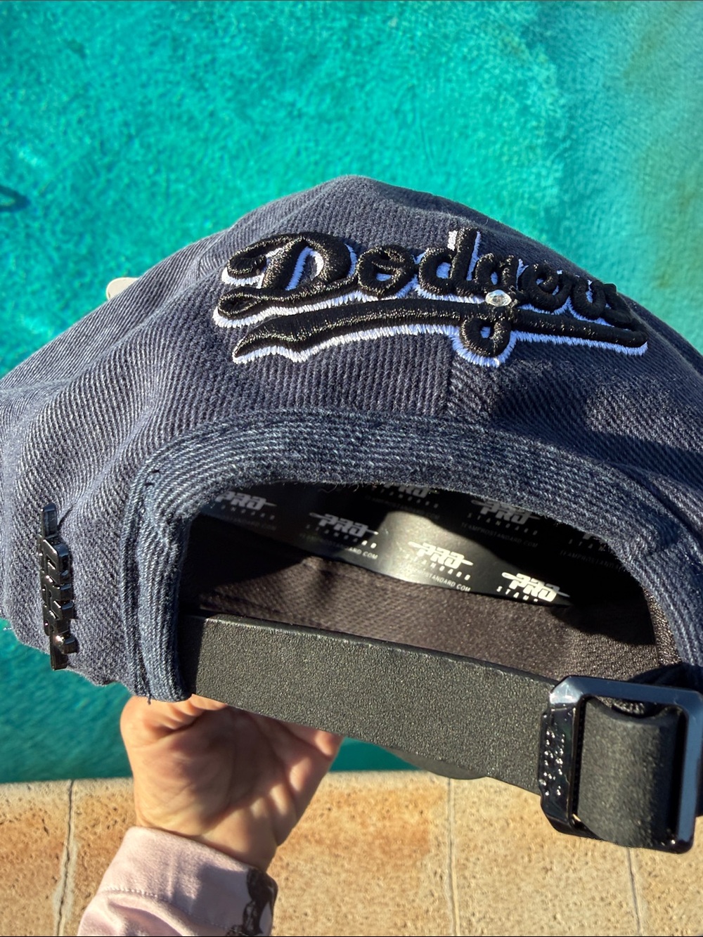 New 1 of a kind custom New Era Los Angeles Dodgers Navy/ Blk Studded stones Cap - Picture 16 of 16